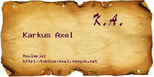 Karkus Axel névjegykártya